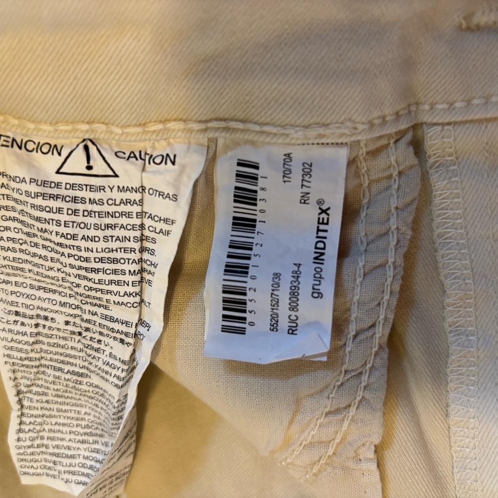 Zara Sculpt Ankle Skinny Jeans NWT size 6 (38) Light Cream / Beige - Picture 8 of 8